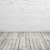 White Brick Wall with Wooden Floor Photography Backdrop Vinyl Photo Background Cloth Photo Studio Photography Props 1.6x2.3yd