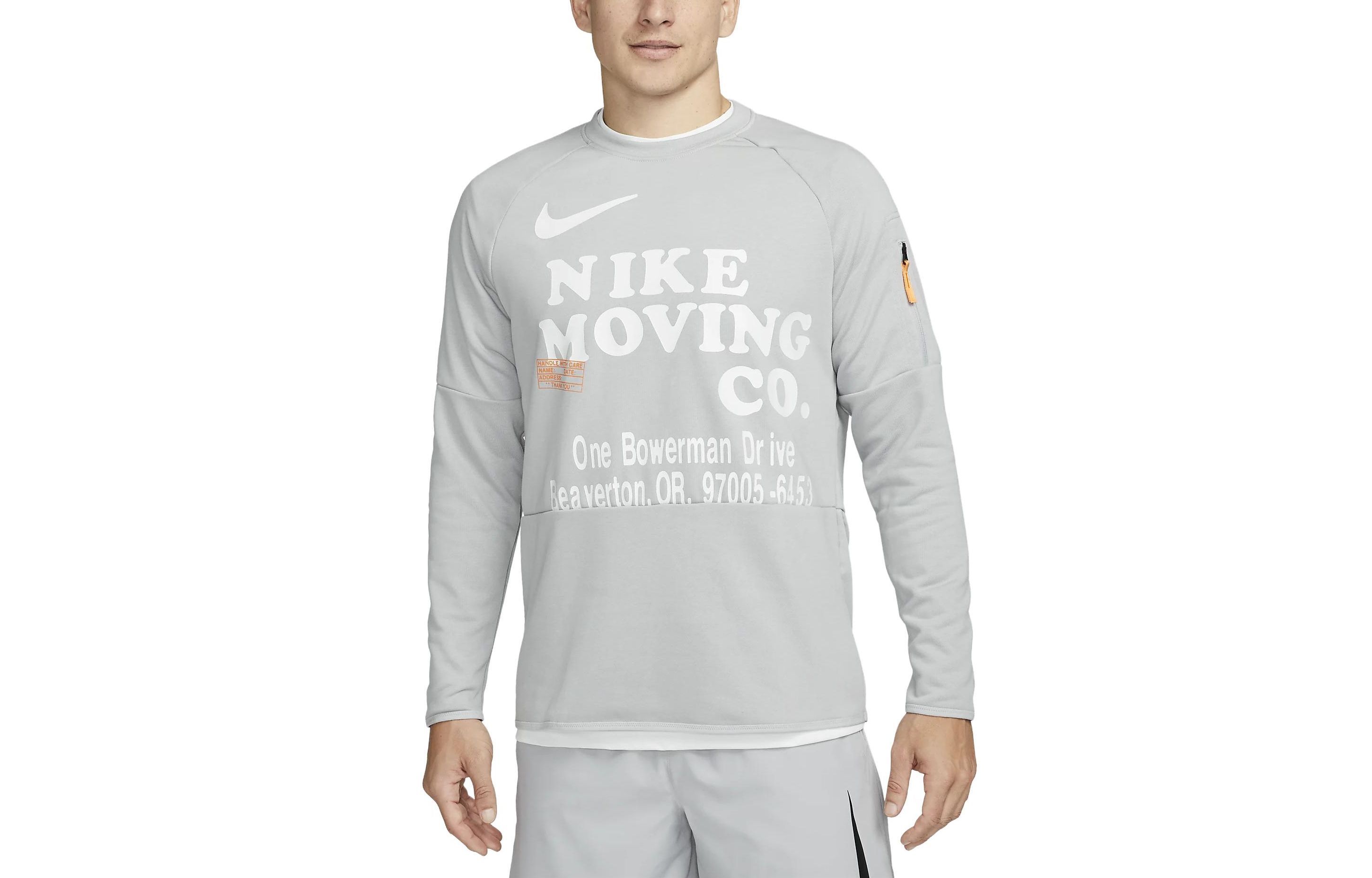 Nike T Shirts Men s Gray Crew Neck Thickened Straight Fit DX0902-077 XL