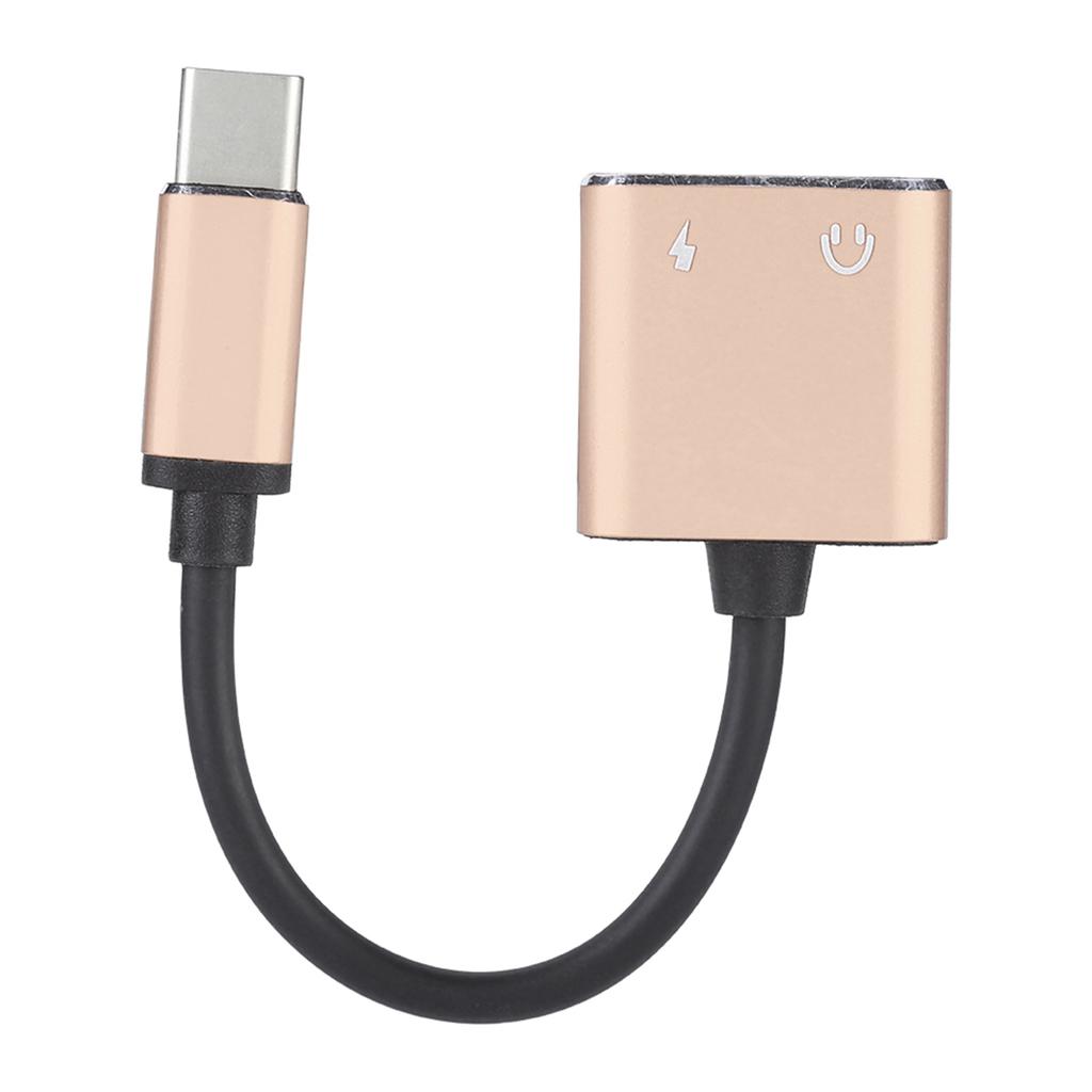 2 in 1 3.5mm Type C   Adapter Converter   Headphone Adapter (Black)