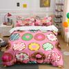 Donut Pattern Background Print Soft Comfortable Duvet Cover Bedding Set Included 1*Duvet Cover  2*Pillowcases Luxury Gifts