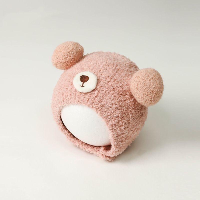 Soft Winter Plush Bear Ear Kids Hat Warm Windproof Multiple Colors For Toddlers Outdoor Daily Use