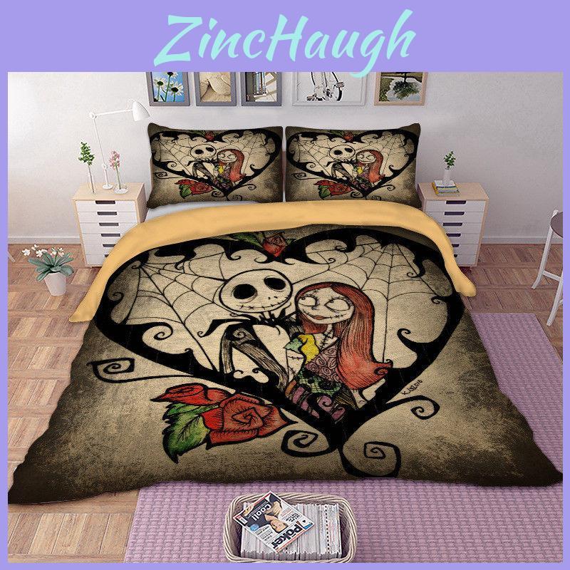 Luxurious Nightmare Before Christmas Duvet Cover With Pillow Cases Quilt Cover Bedding Set For Halloween Enthusiasts