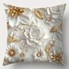 Pearl Gold Leaf Floral Pattern Home Decor Pillowcase Living Room Sofa Polyester Cushion Cover With Zipper