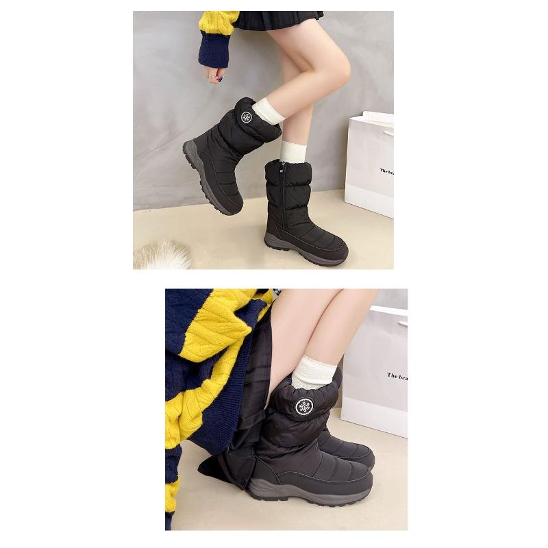 Thickened Warm Non Slip Mid Calf Winter Snow Boots For Women And Men