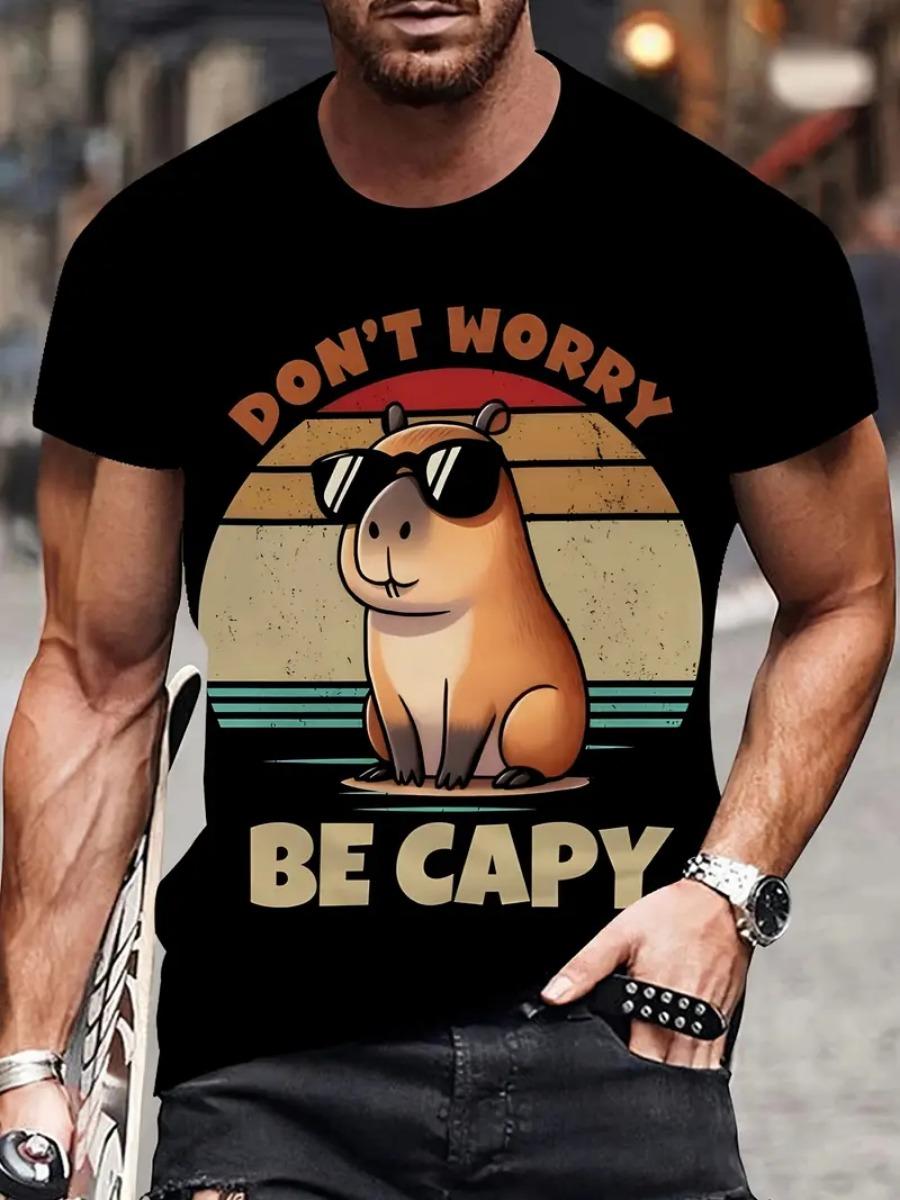 

Забавная футболка с графикой капибары, 3D-принт, для мужчин и женщин, милые футболки с капибарой, летние повседневные топы XL