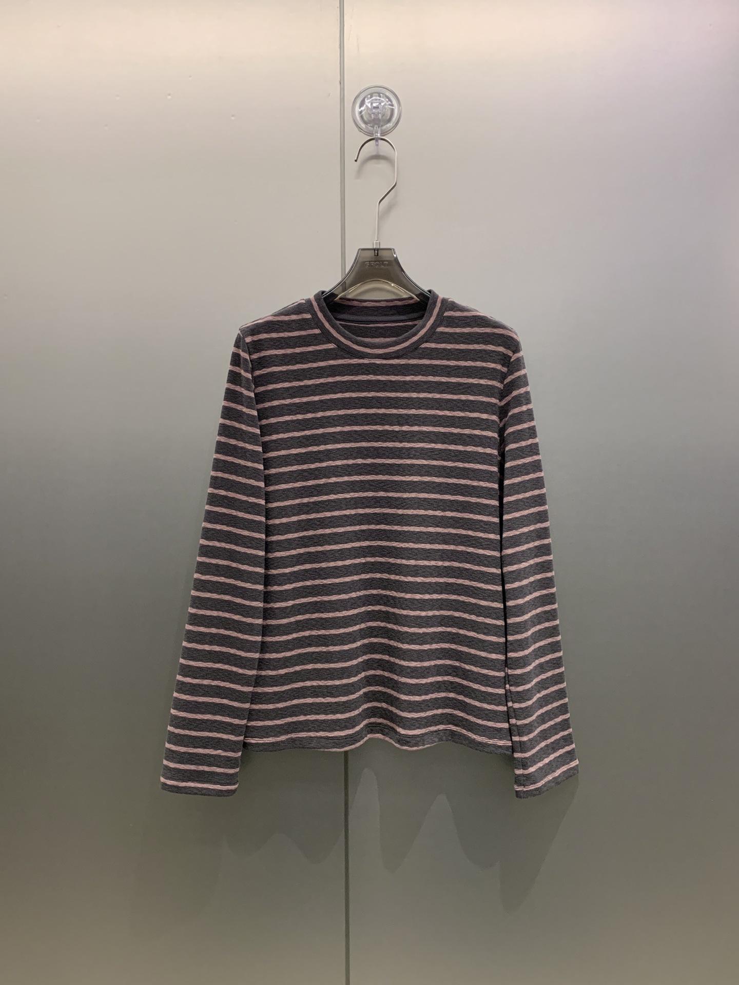 

Women s Color Block Stripe Long Sleeve T-shirt: New 2025 Spring & Autumn Fashion, Warm Layered Round Neck Top Large