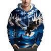 Felpa Casual Elegante da Uomo Taglie Forti con Design Aquila, Taglie Forti