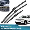 For Jeep Compass MK2 2017-2023 2018 2019 2020 Wiper Front & Rear Wiper Blades Windshield Windscreen Window Brushes 24"+18"+10
