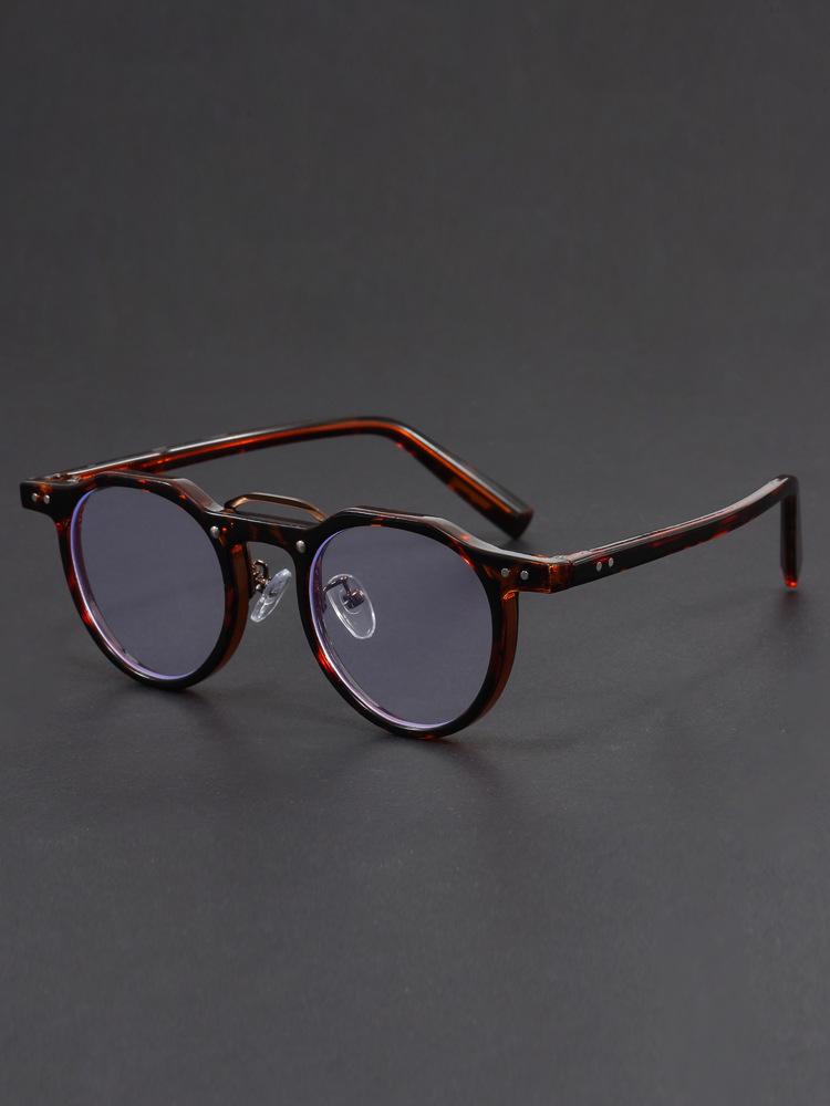 Handcrafted Irregular Green & Black Retro Wood Grain Eyeglass Frames with Prescription Lens Option