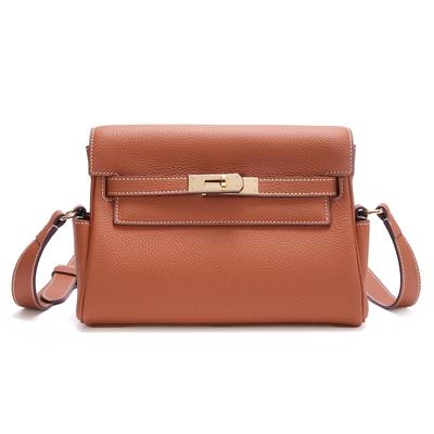 2026 Nuevo Bolso de Cuero de Vaca de Capa Superior de Togo Elegante y Atmosférico Cuero Genuino Bolso de Cartero Gran Capacidad Bolso de Hombro Único Cruzado