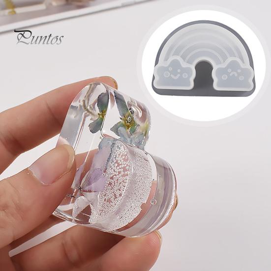 Creative Business Card Holder Silicone Mold Heart Cloud Rainbow Flower Shape Card Clip Mould Epoxy Resin Mold