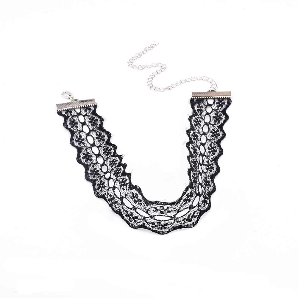 Women Creative Lace Hollow Choker Simple Exquisite Wide Necklace Ornament