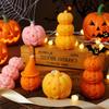 1Pc Halloween Pumpkin Ghost Candle Natural Soy Wax Aromatherapy Candle Smokeless Long-lasting Burn Home Decor Party Atmosphere