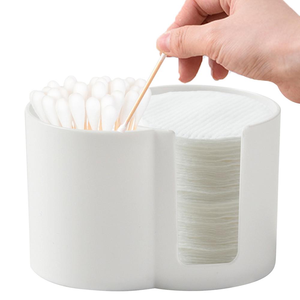 Cotton Swab Container Qtip Dispenser Double Hole Cotton Pad Dispenser Cotton Pad Dispenser Portable Floss Pick Holder Floss