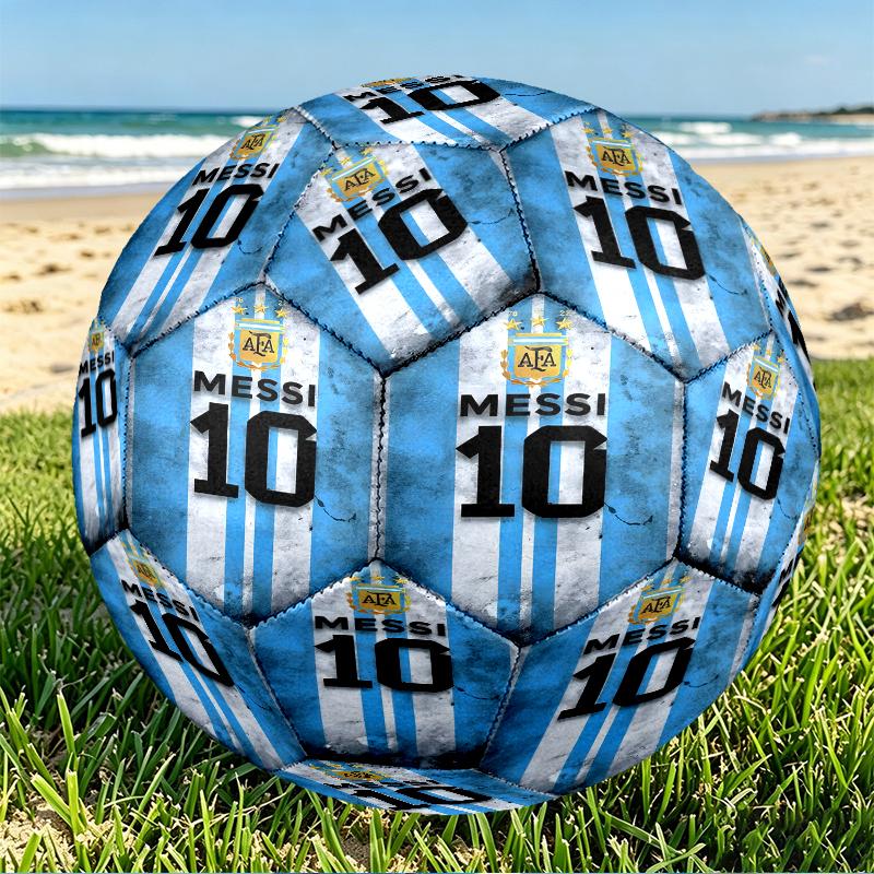 football player Print Size 5 Soccer Ball, PU Wear Resistant Football for Match Training and Daily Practice, Birthday Gift for Soccer Fans