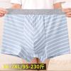 Plus Size Men's Spring and Summer Cotton Striped Loose Breathable Sports Mid Waist Flat Angle Briefs