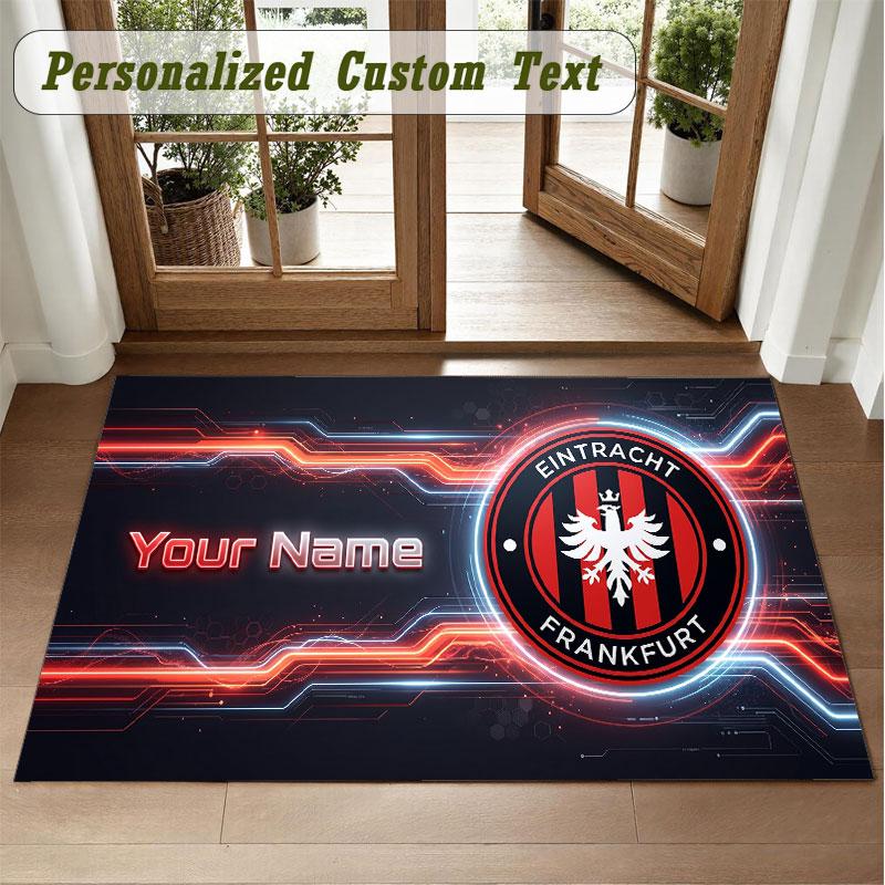 Crystal Velvet Square Rug Custom NameEintracht Frankfurt Pattern Non Slip Home Floor Decor Rug