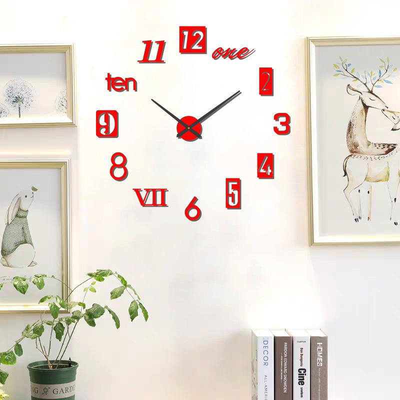 Simple, Hole-free Diy Wall Clock, Creative Living Room and Bedroom, Silent Clock, Mirror Wall, Decorative Clock, Luminous