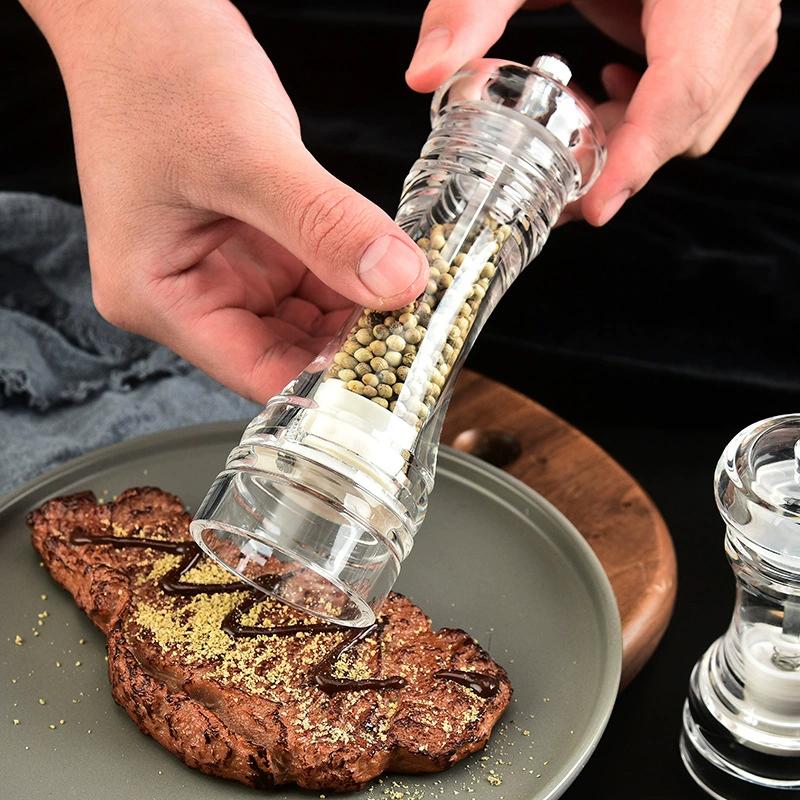 Spice Mill Salt and Pepper Grinder Refillable Shaker Manual Herbs Grinder Adjustable Ceramic Rotor Kitchen Tools