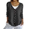 Women's Fashion Casual Knit Sweater Button-Up Floral Print Cardigan Jacket