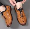 Sandali da Uomo Primavera Estate Nuove Scarpe Casual da Uomo in Pelle Traspirante con Suola Morbida Antiscivolo