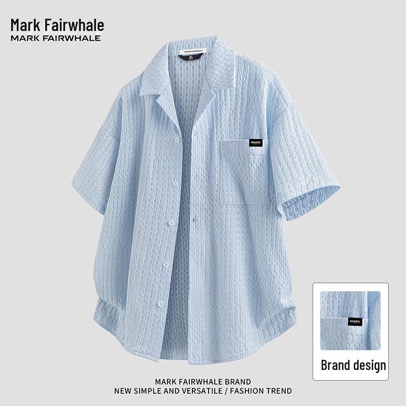 Mark Fairwhale Men s Textured Short Sleeve Retro Shirt L