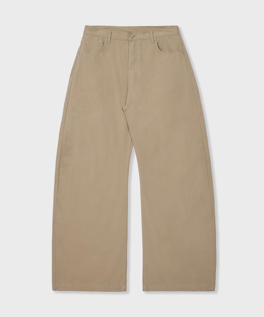 Good Life Works High Curved Wide Cotton Pants Beige