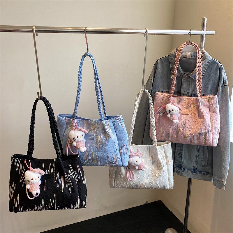 Commuter To Work Canvas Bag Bag Women's New Trendy Summer Shoulder Armpit Bag Casual Large Capacity Tote Bag