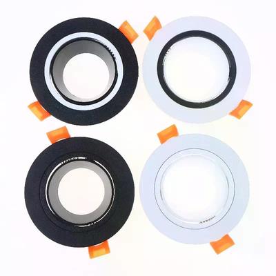 White/Black GU10 Lamp Holder Base Kit - 360° Adjustable Ceiling Spotlight with Easy Snap-In Installation