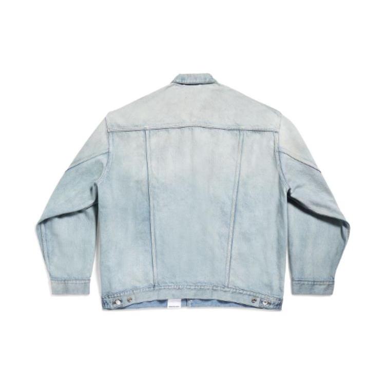 Balenciaga Size Sticker Denim Jacket 767947TDW144016