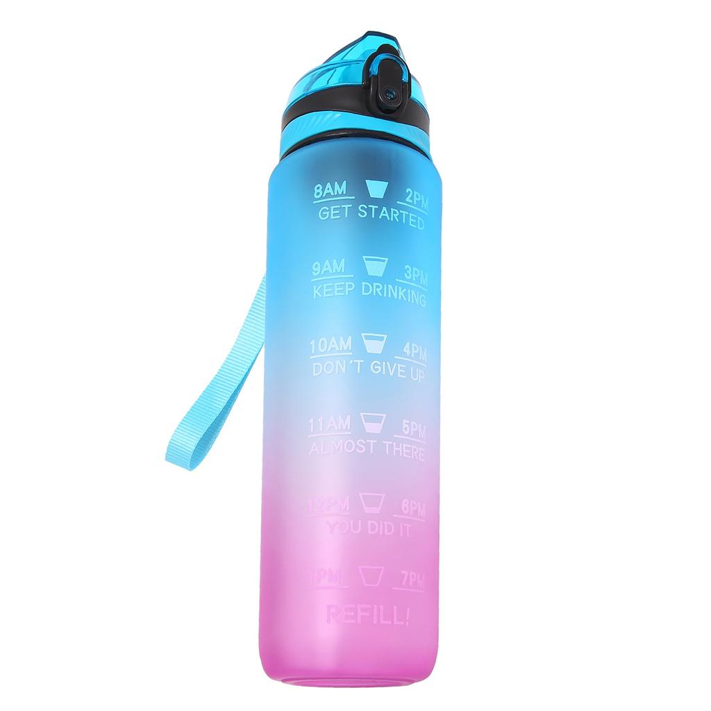 1000ML Tritan Fitness Sports Water Bottle with Time Marker