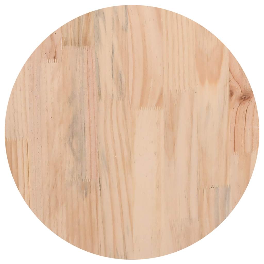 Weiße Tischplatte Ø30x2,5 cm Massives Kiefernholz