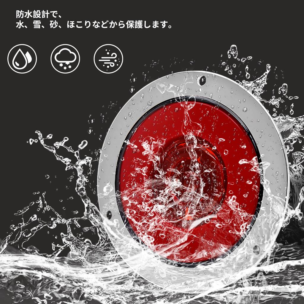 Waterproof Universal LED Tail Lamp Round 24V High Brightness with Brake Warning for Trucks,