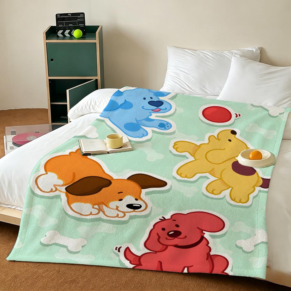 Animation B-Blue S Clues Throw Blankets Soft Warm Flannel Blanket Bedding For Bed Living Room Home Sofa