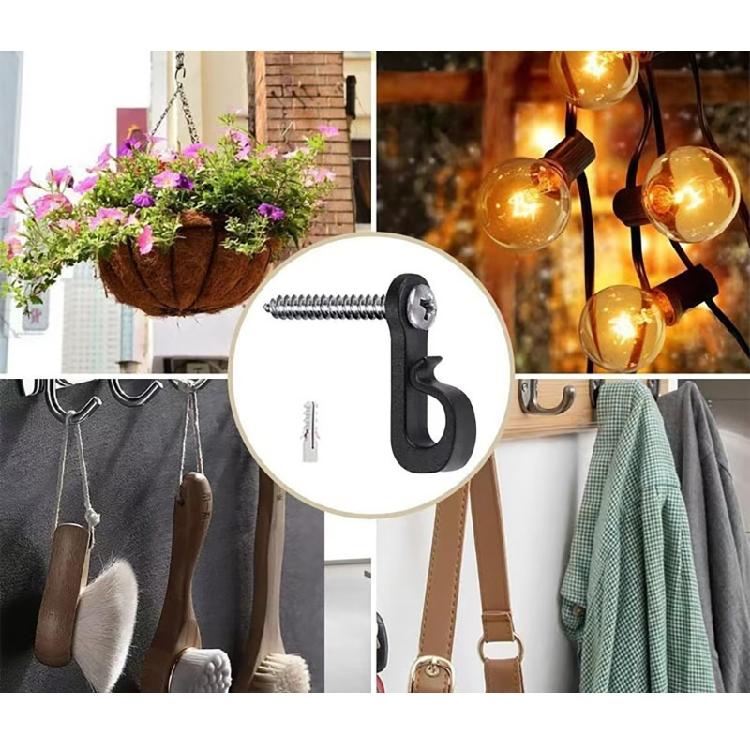 Mehrzweck-Kunststoffhaken Heimzubehör für den Außenbereich Großartig zum Aufhängen von Lichterketten und zum Ordnen von Kabeln