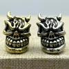 Brass Devil Skull Head Knife Beads Edc Outdoor Flashlight Woven Lanyard Charms Punk Diy Paracord Bracelets Pendants Accessories