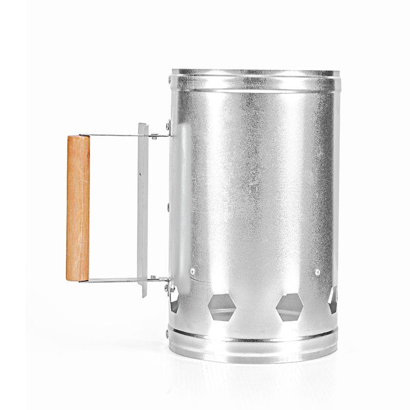 Charcoal Ignition Barrel Carbon Stainless Steel Rapid Fire Starter Can Outdoor Chimney Starter for Camping Cooking Barbecue BBQ