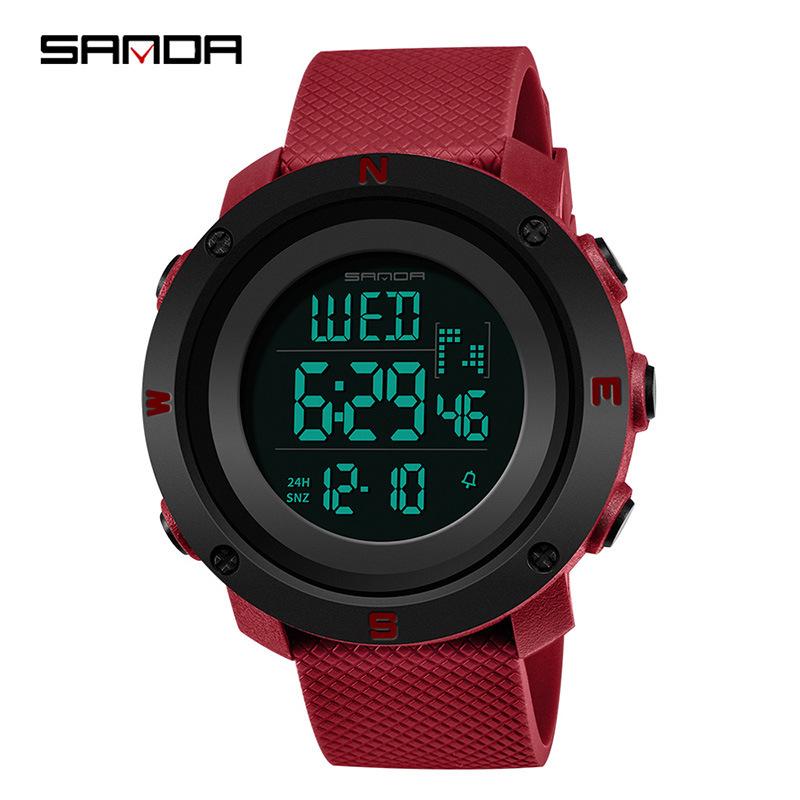 Sanda Boys   Girls  Digital Korean Style Sport Watch, Simple Luminous Large Dial, Waterproof Wristwatch.