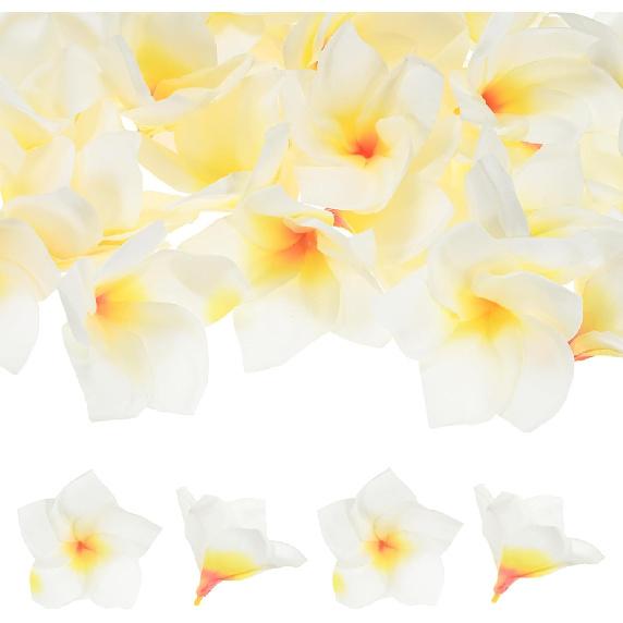 10-Pack Artificial Plumeria Flowers, Fake Silk Heads Flower Hawaiian Plumeria Petal for DIY Crafts/Dress/Wedding/Party Decoration [Champagne+Red,