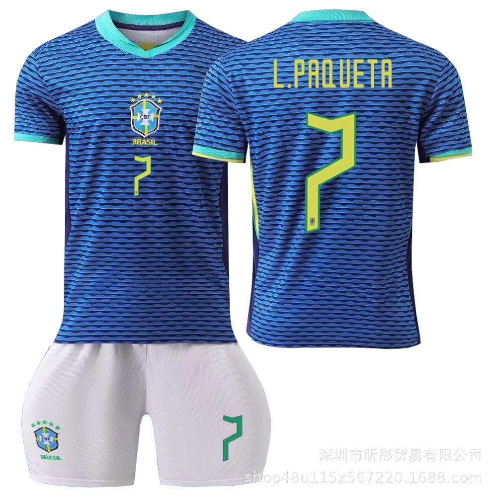 2024 Brazil Away Jersey Neymar Vinicius Adult Children Student Training Suit Men's and Women's Jerseys
