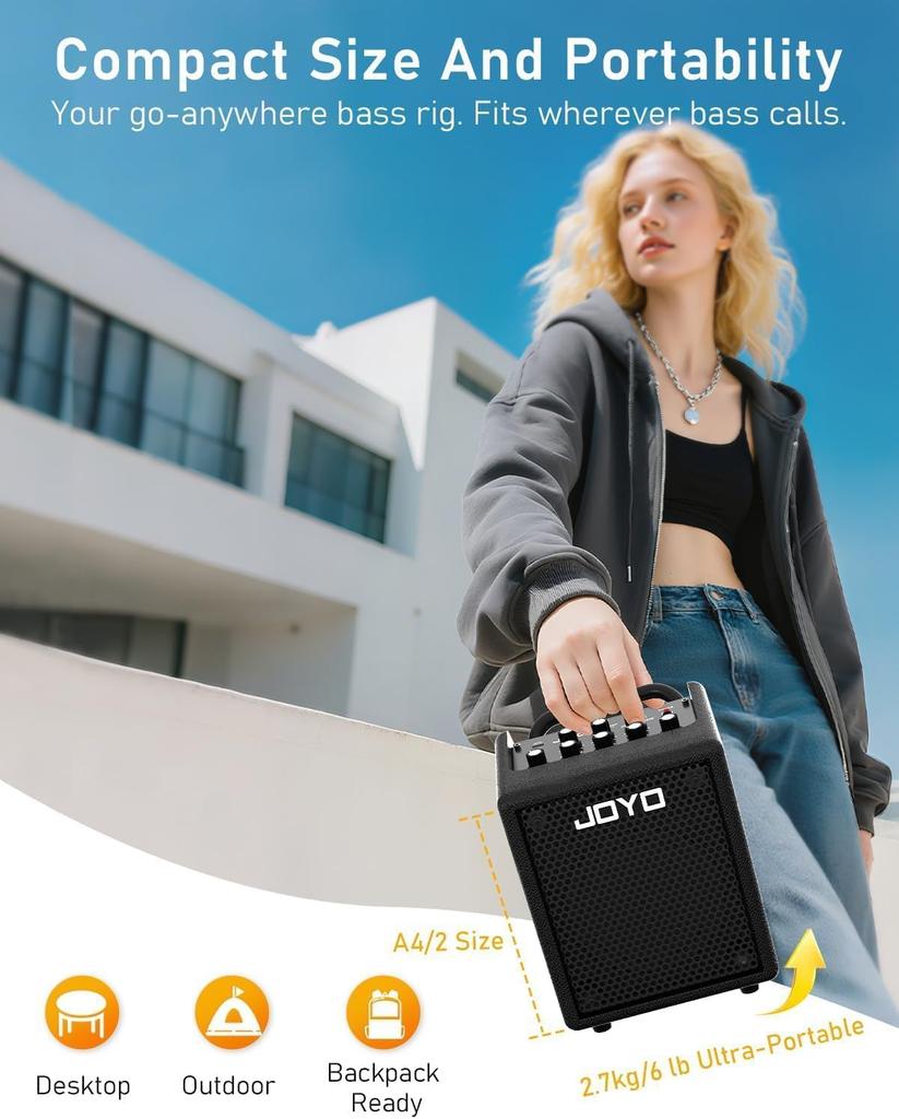 JOYO VIBE CUBE Compact Bass Combo Black BA-30 Amplifier,