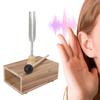 Tuning Fork Set with Wooden Resonator Box Rubber Hammer 512HZ Steel Singing Tone for Healing Yoga Me
