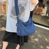 Denimveske Ensfarget Dame Skulderveske Crossbody-veske
