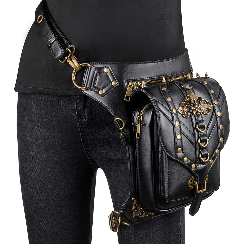 Chain Bag Women's Small Bag Steampunk Retro Motorcycle Bag Women's Shoulder Messenger Bag Women's Waist Bag