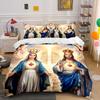 Koning en Koningin in Heilige Licht Print Beddengoed Set 1 Dekbedovertrek 2 Kussenslopen voor Volwassenen en Kinderen Luxe Cadeau Volledige Maat