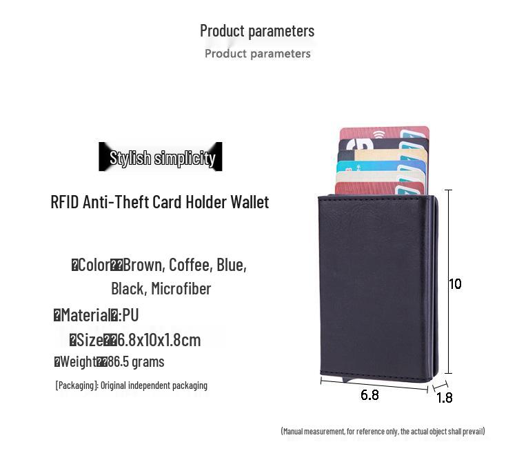 Anti-Theft RFID Zipper Card Holder with NFC Shielding