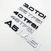2026 Black Silver Letters 2.0TDI 3.0TDI 40TDI 35TFSI 40TFSI 45TFSI Emblem for Audi A5 S5 Car Fender Trunk Rear Logo Sticker