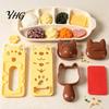 Creative Rice Mold Set Ball Molds Kit, Cartoon Bear/Cat/Dog/Panda Shape Onigiri Maker, Picnic Food Shaping Tools Grade Plastic Sushi for