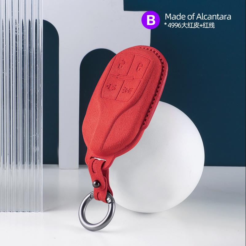 Alcantara Suede Car Remote Key Case For Maserati Levante Ghibli Quattroporte GT Granturism GranCabrio Keychain Accessories