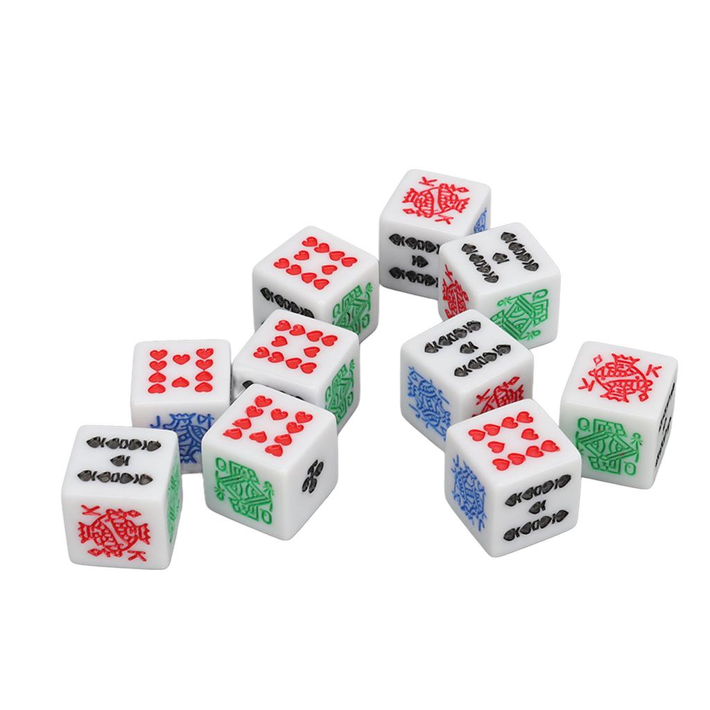 20 Pieces 6 Sided Poker Dice Acrylic Game Dice Set Great for Poker Games Party Supplies Birthday